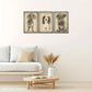 3pcs Vintage Dog Sketches Art Ensemble Metal Print Ready to Hang Art