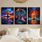 3pcs Vibrant Tree Colorful Nature Modern LandscapeMetal Print Ready to Hang Art