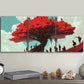 3pcs Whimsical Mushroom Tree Design, Metal Print Ready to Hang Art