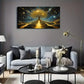 Majestic Tree Golden Splendor Wall Art Canvas Office Home Room Framed 120x60cm