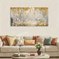 Golden Leave Trees Flowers wall canvas office home room framed 120x60cm