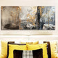 3pcs Art Painting Golden Bamboo Metal Print Ready to Hang Art