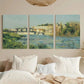 3pcs Serene River & Autumn Trees Metal Print Ready to Hang Art