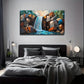 Flat Impressive Waterfall Wall Art Canvas Office Home Room Framed 120x60cm