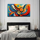 Vibrant Geometric Abstract Wall Art Canvas Office Home Room Framed 120x60cm
