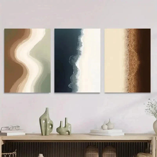 3pcs Abstract Modern Elegant Classic Wall Art Set Canvas Framed 40x60cm - High Quality Print 100% Australian Made Wall Canvas Ready to Hang