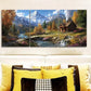 3pcs Pretty little cabin by the stream Metal Print Ready to Hang Art