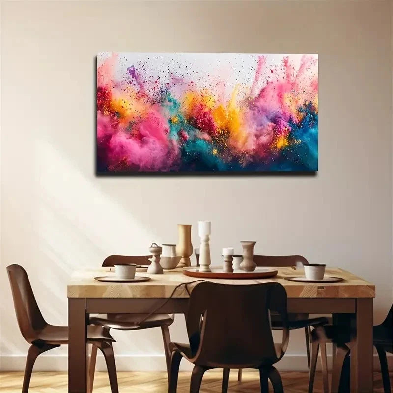 Erupting Colors Suitable Style Wall Art Canvas Office Home Room Framed 120x60cm