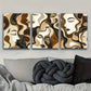 3pcs  Brown and beige faces  Metal Print Ready to Hang Art