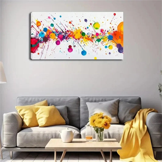Splashed With Vibrant Colors Wall Art Canvas Office Home Room Framed 120x60cm