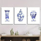3pcs Elegant Chinese-Style Vase Designs Metal Print Ready to Hang Art