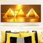 3pcs  Yellow Triangle Design  Wall Art Set Canvas Framed 40x60cm - High Quality Print 100% Australian Made Wall Canvas Ready to Hang