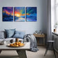 3pcs Colorful Sky And Glacier Wall Art Set Canvas Framed 60x90cm - High Quality Print 100% Australian Made Wall Canvas Ready to Hang