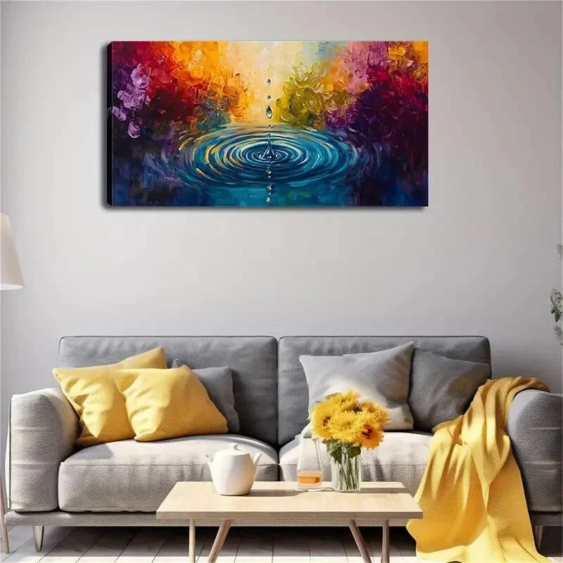 Depicting The Ripples Water Wall Art Canvas Office Home Room Framed 120x60cm