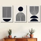 3pcs Black and white graphics and stripes  Wall Art Set Canvas Framed 40x60cm - High Quality Print 100% Australian Made Wall Canvas Ready to Hang