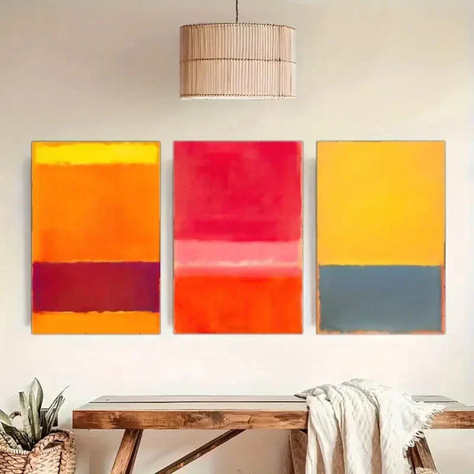 3pcs Creative Environments Colorful Art Poster Metal Print Ready to Hang Art