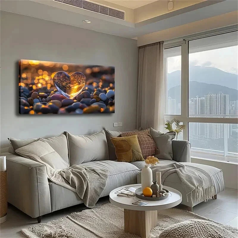 Glass Core Modern Simple Wall Art Canvas Office Home Room Framed 120x60cm