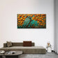 Orange Leaf Tree Abstract Wall Art Canvas Office Home Room Framed 80x45cm