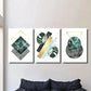 3pcs plant polygonal modern abstract art, Metal Print Ready to Hang Art