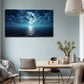 Full Moon On Sea Modern Wall Art Canvas Office Home Room Framed 80x45cm
