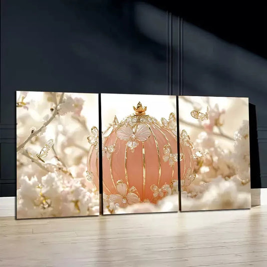 3pcs Butterfly Lantern Canvas Framed 40x60cm - High Quality Print 100% Australian Made Wall Canvas Ready to Hang