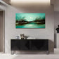 Green Abstract Landscape Wall Art Canvas Office Home Room Framed 120x60cm
