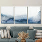 3pcs   Modern blue and gray watercolor Metal Print Ready to Hang Art