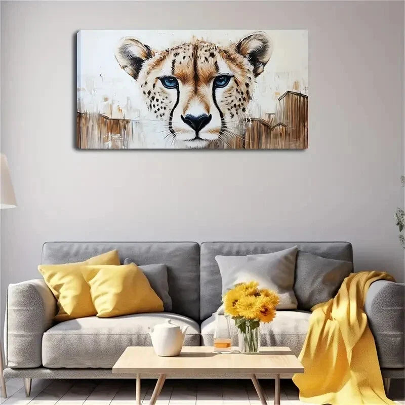 Deco Modern Minimalist Leopard Wall Art Canvas Office Home Room Framed 120x60cm