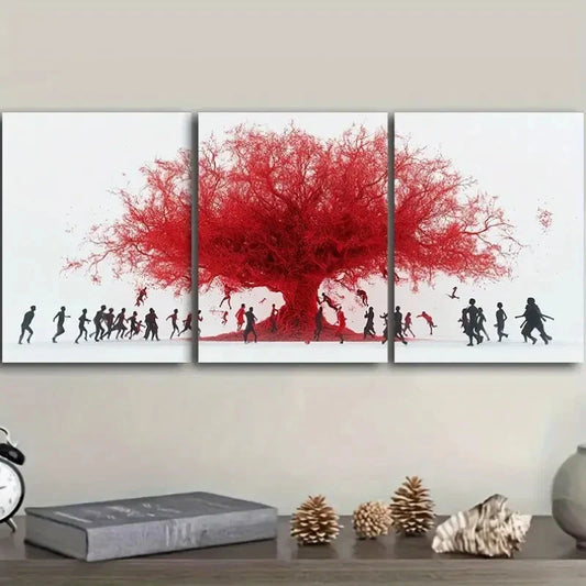 3pcs  Mangroves and people Art Painting Metal Print Ready to Hang Art