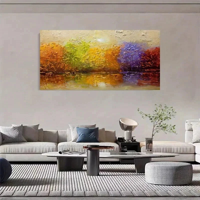 Abstract Colorful Forest Lands Wall Art Canvas Office Home Room Framed 120x60cm