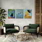 3pcs  Funny Cat in Water Lilies Sunflower Cat  Metal Print Ready to Hang Art