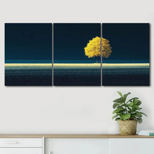 3pcs Night Colorful Relax Autumn Tree Perfect Wall Art Set Canvas Framed 40x60cm - High Quality Print 100% Australian Made Wall Canvas Ready to Hang