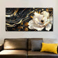 Abstract Gold White Flower wall canvas office home room framed 120x60cm