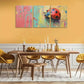 3pcs Vibrant Abstract Paintings Ladybug Metal Print Ready to Hang Art