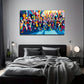 A Group Of Dancing People Wall Art Canvas Office Home Room Framed 80x45cm