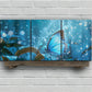 3pcs Blue Butterfly Embossed Relief Metal Print Ready to Hang Art