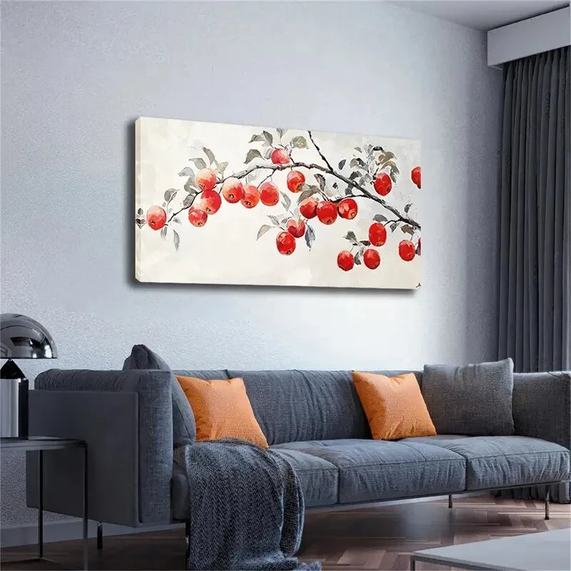 Fruits Mixed With Green Leaves Wall Art Canvas Office Home Room Framed 120x60cm