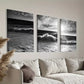 3pcs Dark Ocean Wave on Beach Canvas Framed 40x60cm - High Quality Print 100% Australian Made Wall Canvas Ready to Hang