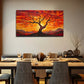Red Sunset Glow Big Tree Wall Art Canvas Office Home Room Framed 120x60cm