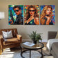 3pcs Iconic Characters Guns Glass Action Perfect Wall Art Set Canvas Framed 40x60cm - High Quality Print 100% Australian Made Wall Canvas Ready to Hang