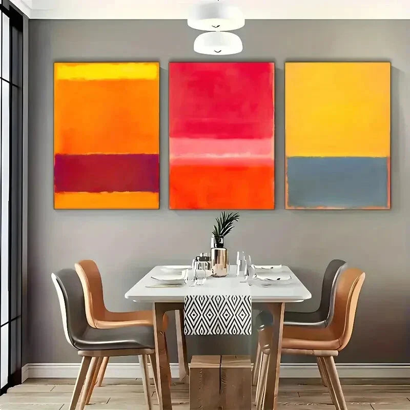 3pcs Creative Environments Colorful Art Poster Metal Print Ready to Hang Art