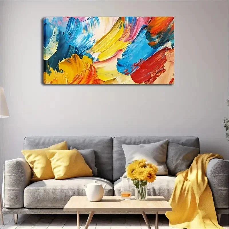 Modern Abstract Colors Deco Wall Art Canvas Office Home Room Framed 120x60cm
