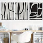3pcs Abstract Black Lines Gray Metal Print Ready to Hang Art