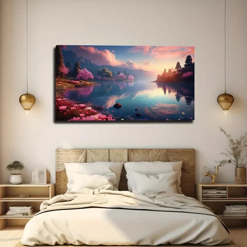 Leisurely Romantic Wall Art Canvas Office Home Room Framed 80x45cm