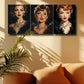 3pcs Elegant Black Swan Goddess with Jewelry Metal Print Ready to Hang Art