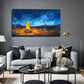 Starry Night Sky with Burning Wall Art Canvas Office Home Room Framed 120x60cm