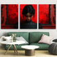 3pcs Mystical Gothic Woman Red Backdrop Metal Print Ready to Hang Art