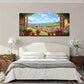 Floral Window View Modern Wall Art Canvas Office Home Room Framed 120x60cm
