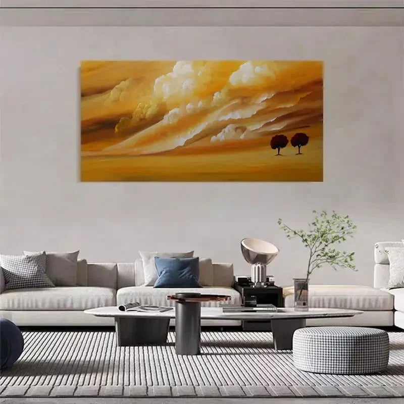Desert Tree Of Life Abstract Wall Art Canvas Office Home Room Framed 80x45cm