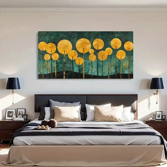 Modern Abstract Geometric Trees Wall Art Canvas Office Home Room Framed 120x60cm